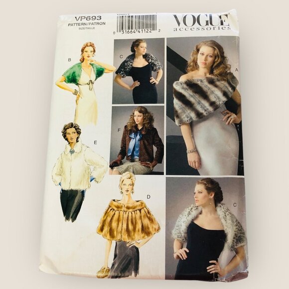Vogue Sewing Pattern VP693 Misses Wrap Shrug Capelet & Jacket Size XS-M - Picture 1 of 2